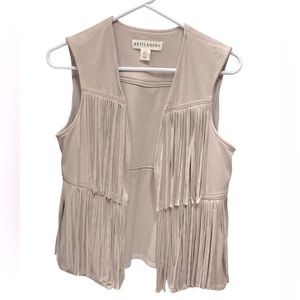 Artisan NY Tan Suede Fringe Vest
